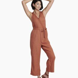 Small dark orange rust Kuhl jumpsuit Lyocel and linen